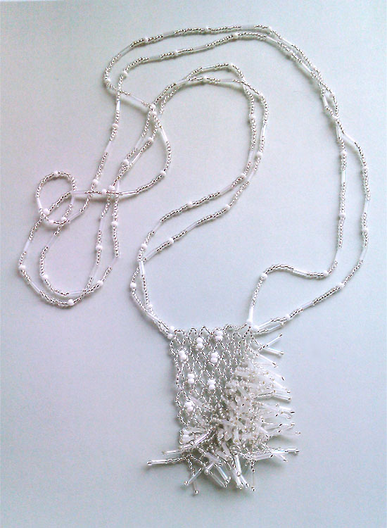 Victoriya Katamashvili. Embroidery on netting base in jewelry design