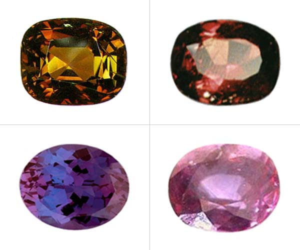 Faceted alexandrite crystals