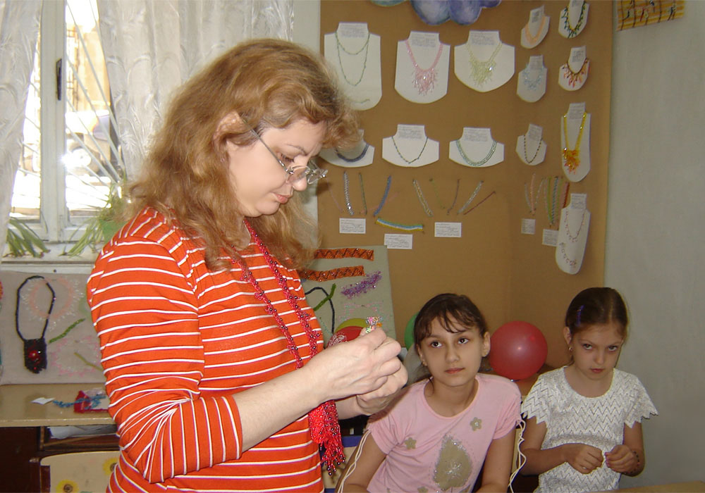 Tatiana Kobets with her young students