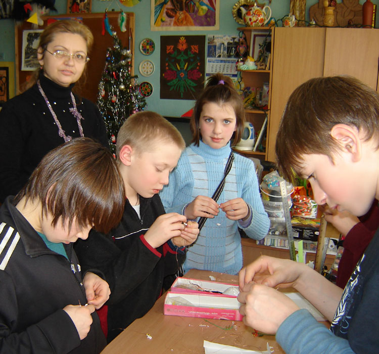 Tatiana Kobets with her young students