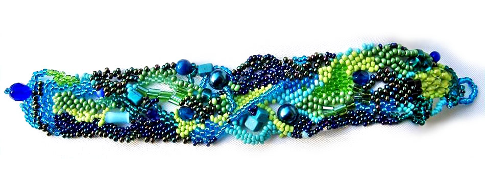 Free form beaded jewelry by Ibolya Barkoczi