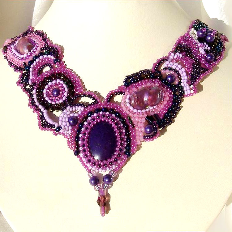 Free form beaded jewelry by Ibolya Barkoczi