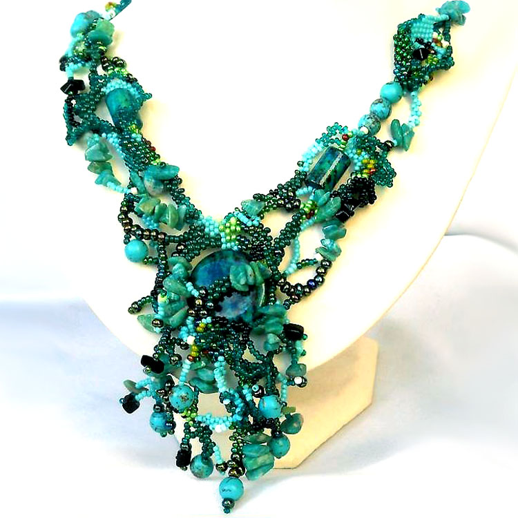 Free form beaded jewelry by Ibolya Barkoczi