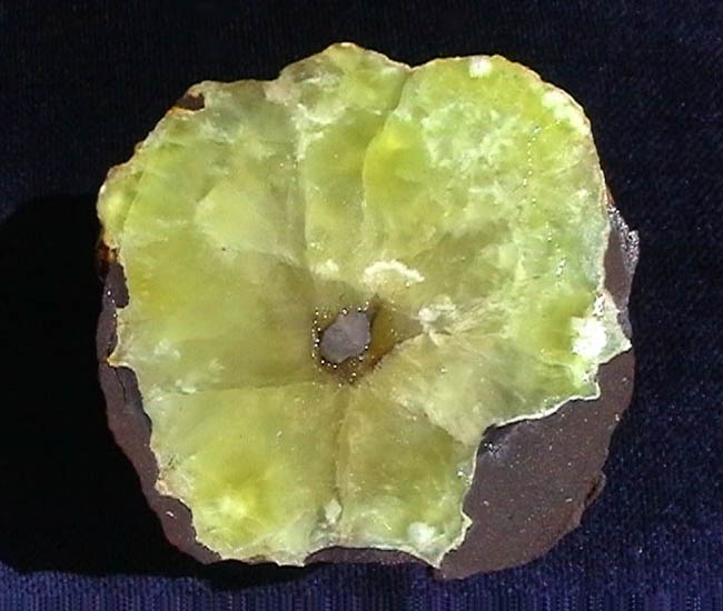 Sliced prehnite fragment