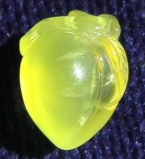 Carved yellow prehnite