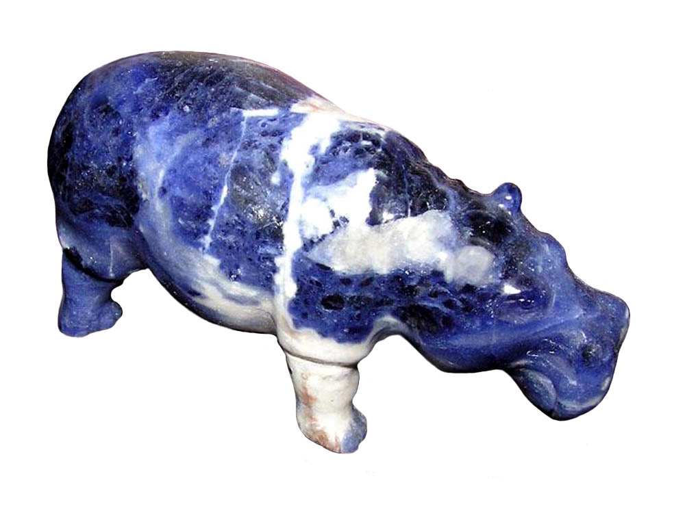 This hippopotamus ornament carved from sodalite