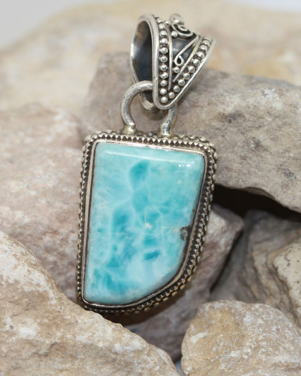 Larimar pendant in silver