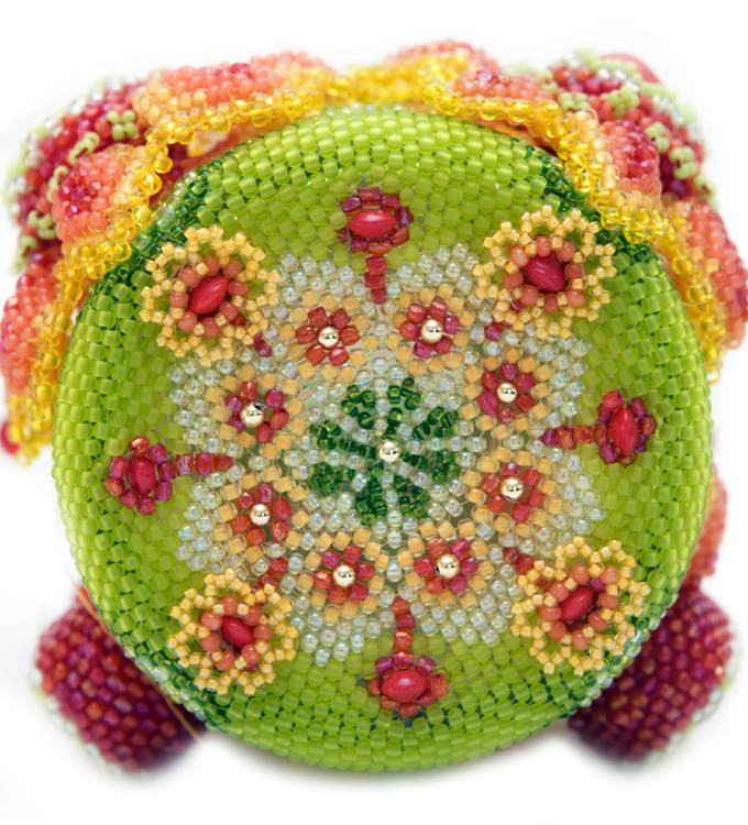 Beaded Inkwell. Detail