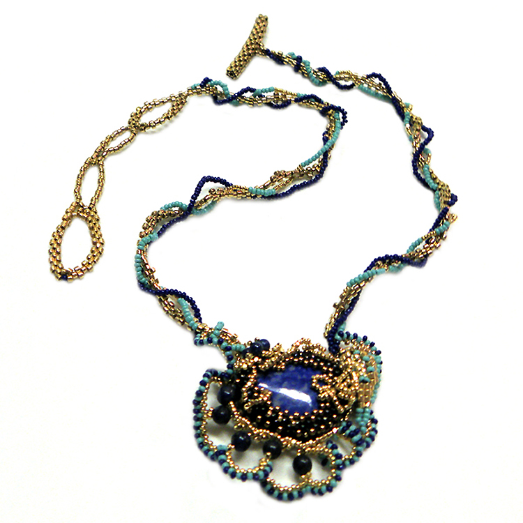 Free-form jewelry in lapis lazuli by Zoya Gutina