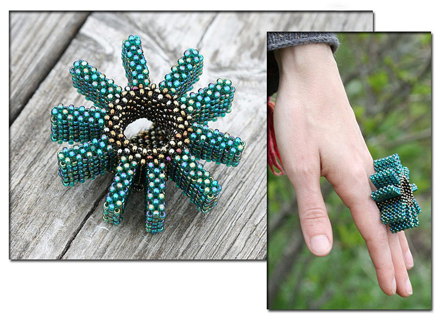 Beaded rings by Natasha Machikhina