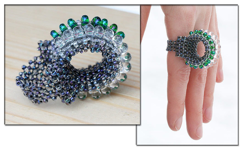 Beaded rings by Natasha Machikhina