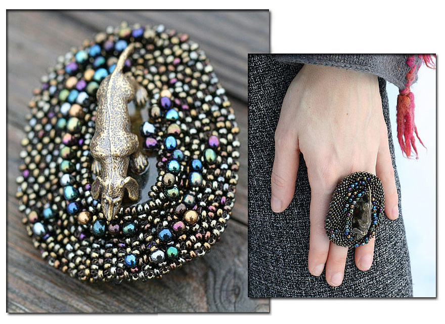 Beaded rings by Natasha Machikhina