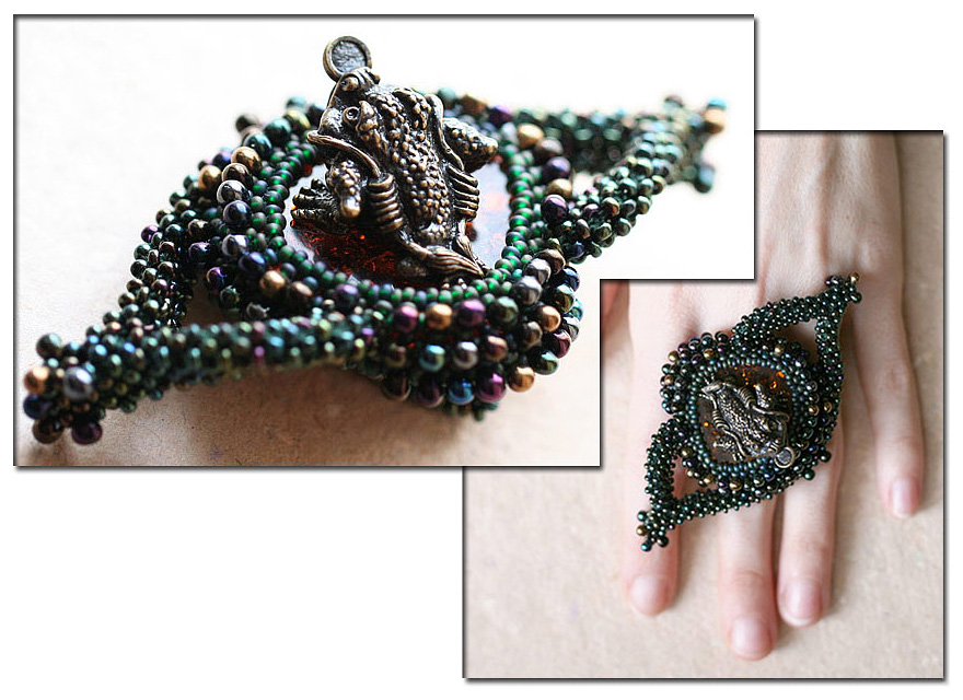 Beaded rings by Natasha Machikhina