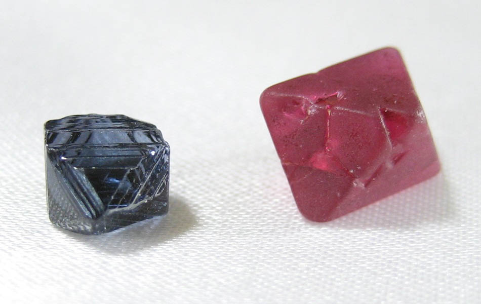 Spinel crystals 4.13ct and 1.83ct