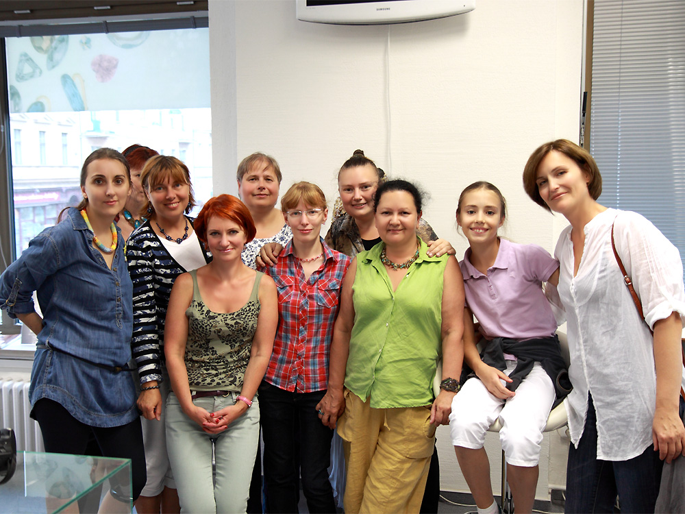 Meeting with local beadweavers, Prague, Czech Republic, August 2014