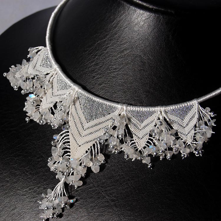 Micro-macrame jewelry by Elena Miklush