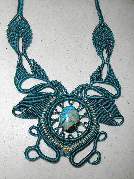 Micro-macrame jewelry by Jeanne Wertman