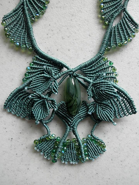 Micro-macrame jewelry by Jeanne Wertman
