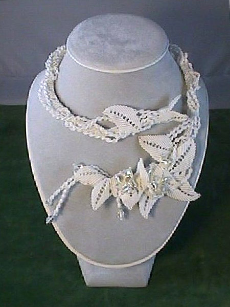 Micro-macrame jewelry by Jeanne Wertman
