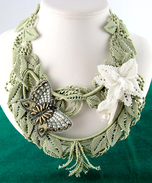 Micro-macrame jewelry by Jeanne Wertman