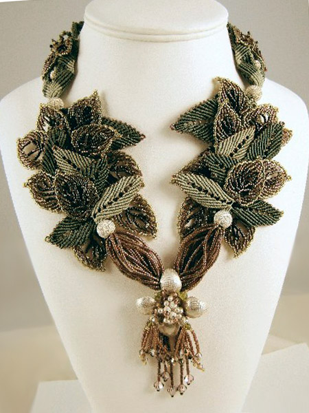 Micro-macrame jewelry by Jeanne Wertman