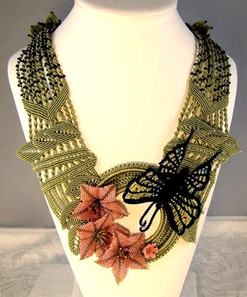 Micro-macrame jewelry by Jeanne Wertman