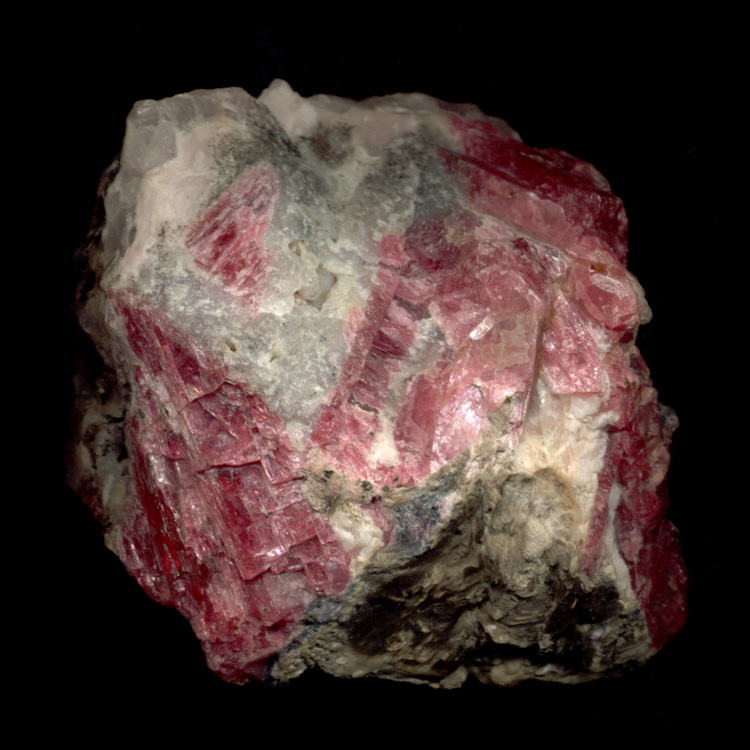 Rhodonite crystals in rock