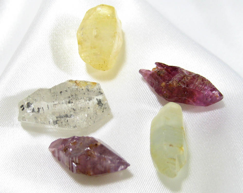 Several corundum crystals