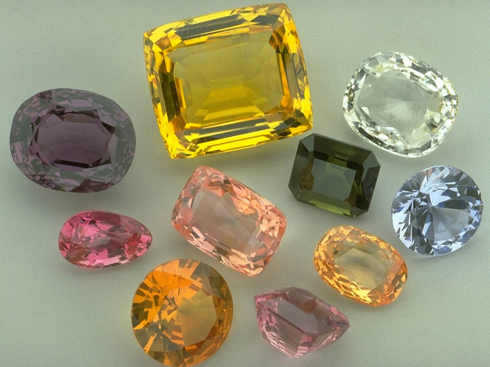 Faceted corundum crystals