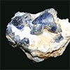 Blue benitoite crystals