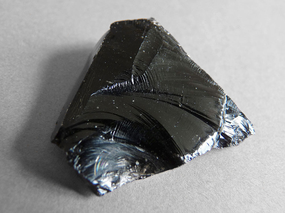 Obsidian sample collected on the island of Lipari, Sicily