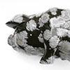 Pig carved in snowflake obsidian