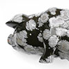 Pig carved in snowflake obsidiane