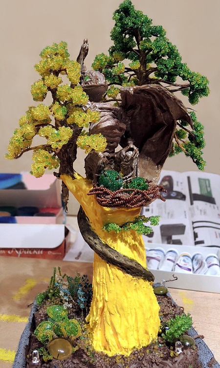 Ksenia Ivanova. Forest Dragon Nest Lamp: step by step