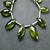 Vesuvianite faceted marquise briolettes in 8" strand