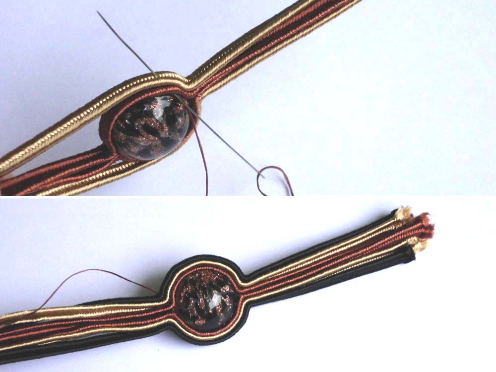 Anneta Valious. Bracelet made from soutache and beads Step 3