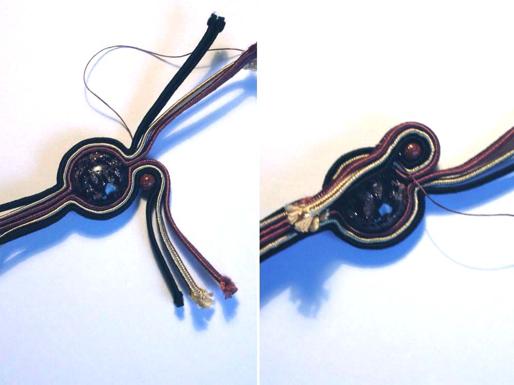 Anneta Valious. Bracelet made from soutache and beads Step 4