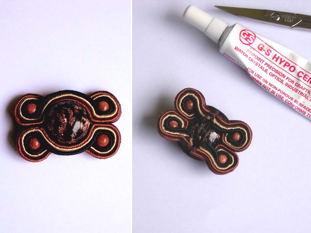Anneta Valious. Bracelet made from soutache and beads Step 5