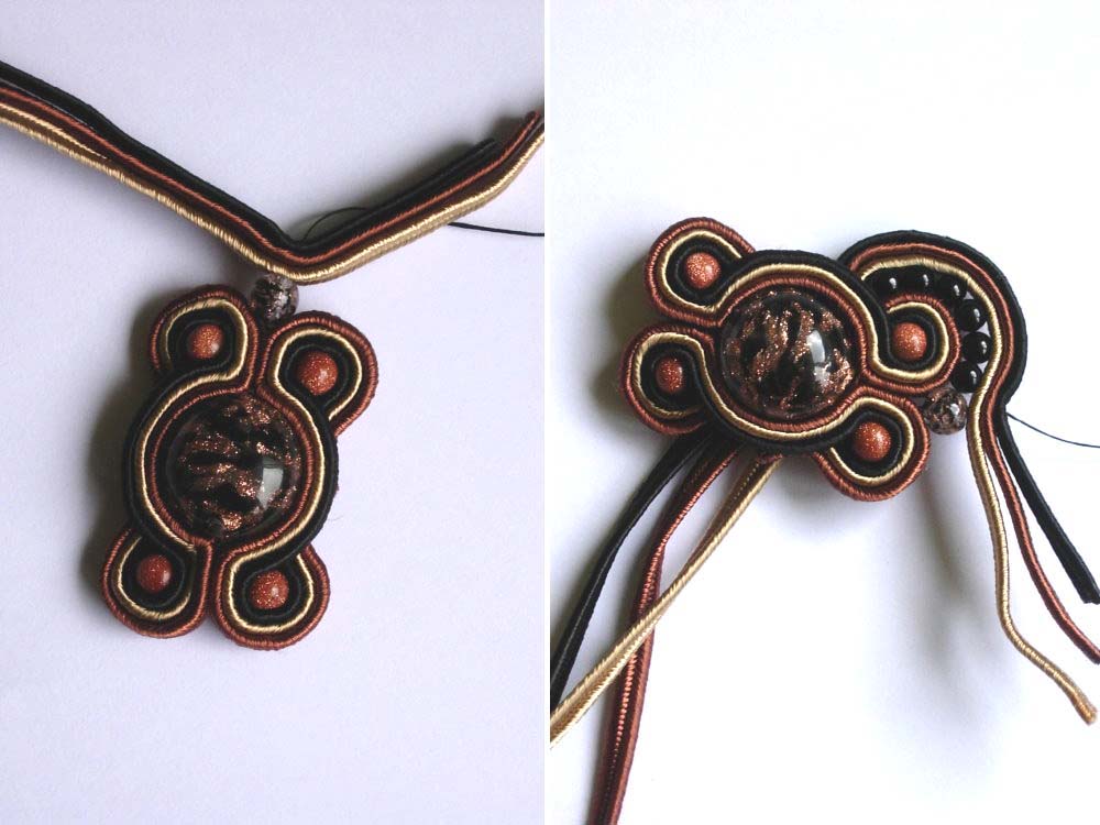 Anneta Valious. Bracelet made from soutache and beads Step 6