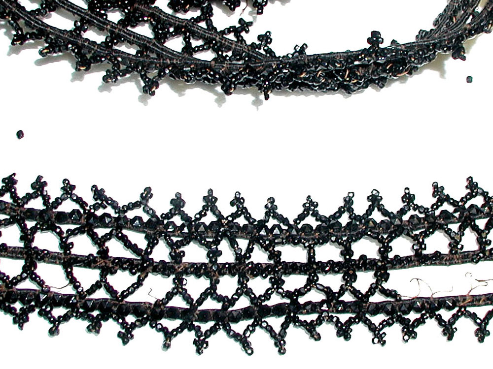 Old passementarie with vintage Czech beads (at least 100 years old)