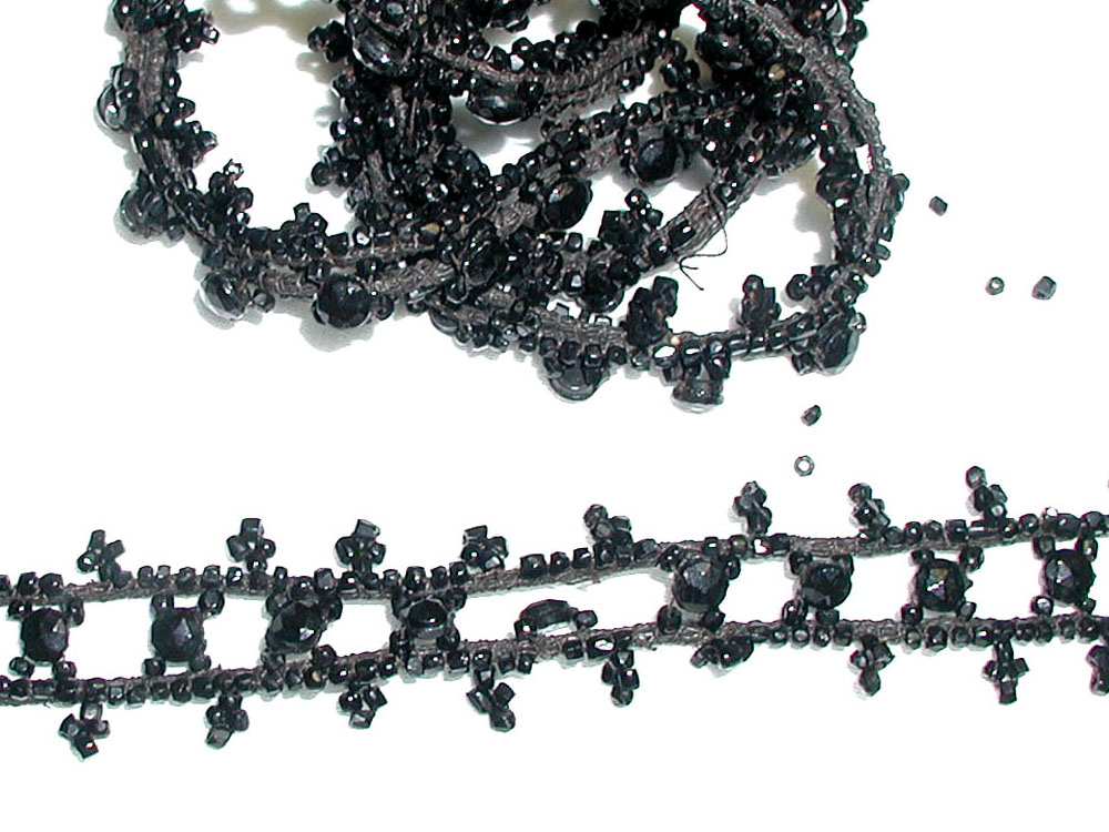 Old passementarie with vintage Czech beads (at least 100 years old)