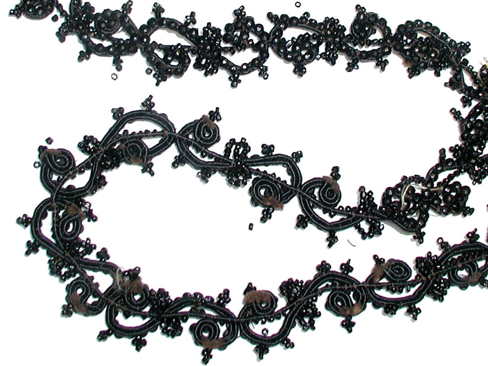 Old passementarie with vintage Czech beads (at least 100 years old)