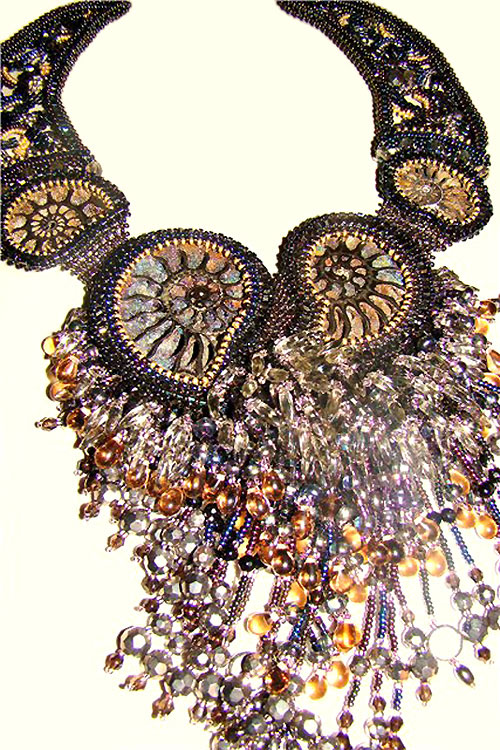 Bead embroidered necklace by Maria Lavrentieva