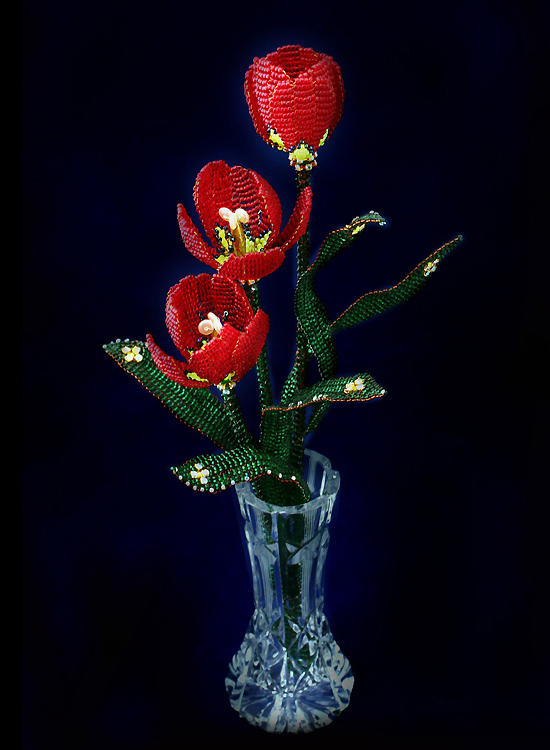 Beaded flowers by Natalia Bulba