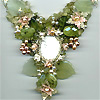 Jewelry in nephrite and beads by Albina Polyanskaya