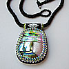 Dichroic glass cabochons by Linda Roberts